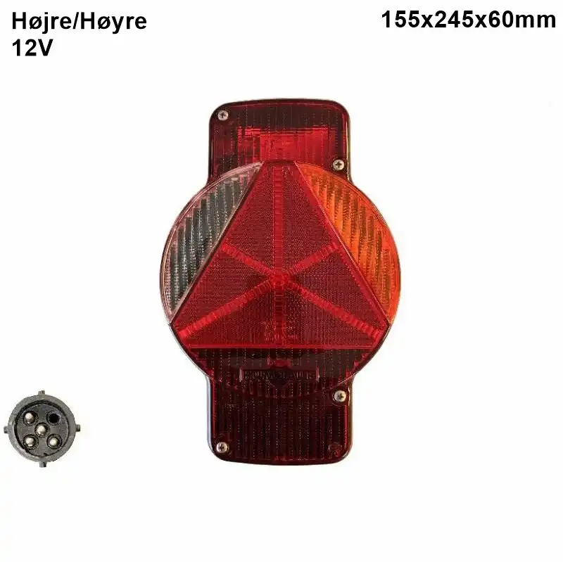 Baglygte Aspöck Humbaur lodret højre 5-pol stik